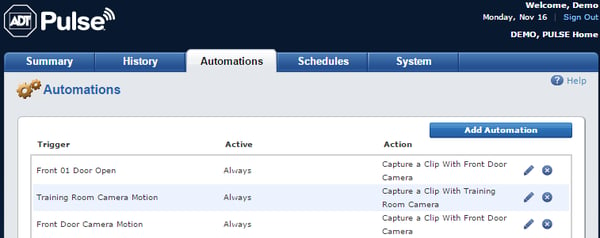 Automations tab