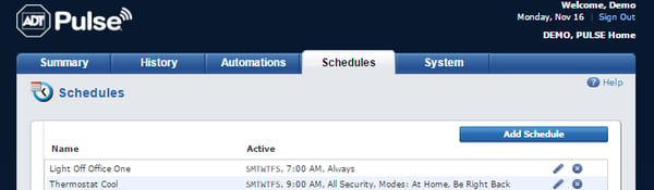 How to Set up ADT Pulse Schedules with Your Personal Web Portal