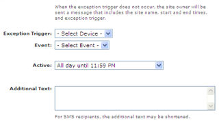Setting up Text and Email Alerts Exception Alert