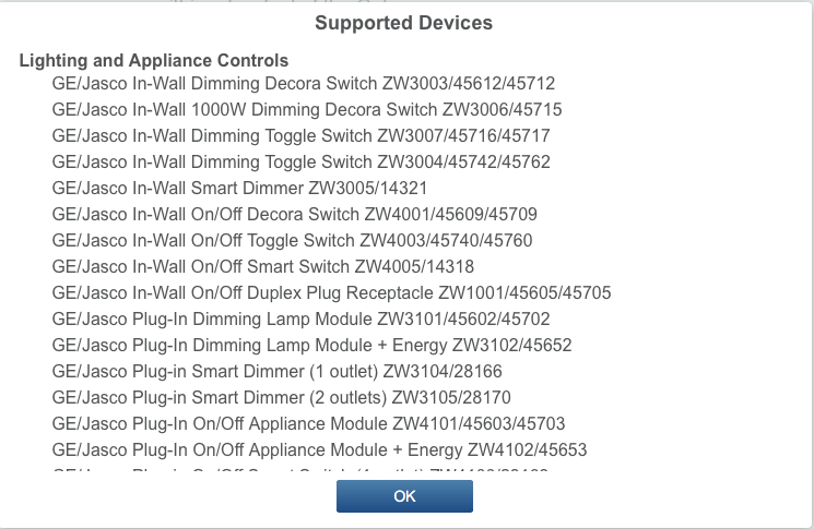 ADT Pulse Lighting Control Supported Devices