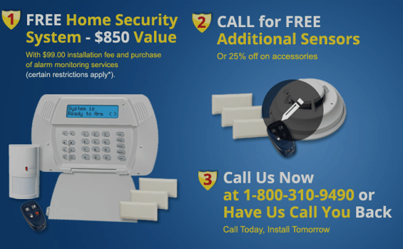 ADT Special Offers Free Home Security System
