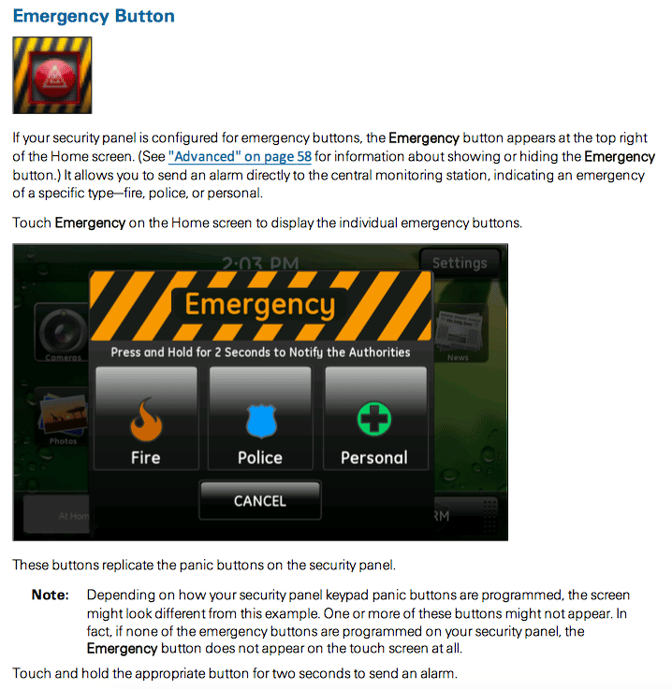 ADT Pulse Touchscreen Emergency Buttons for Police, Fire and Medical Emergencies