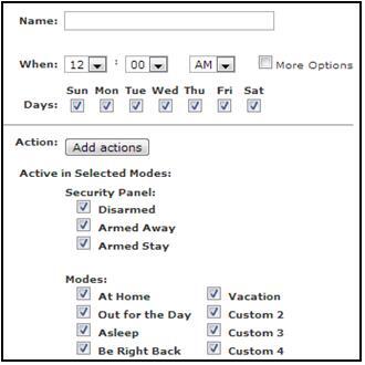 ADT Pulse Modes Add Schedule