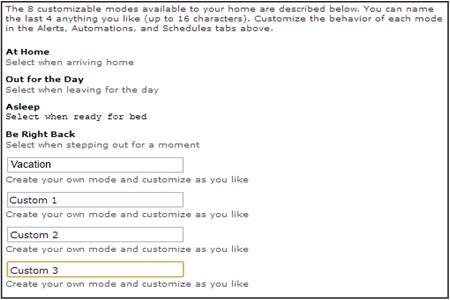 ADT Pulse Customizing Modes